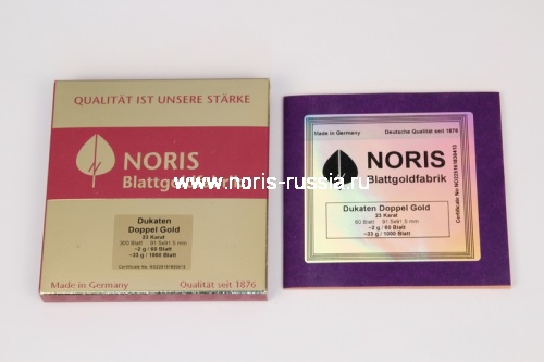 Сусальное золото Русский Стандарт 2г., Noris, (91,5мм), 23к, 60л.