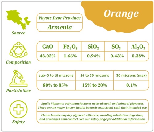 Оранжевый пигмент, 50 гр., Натуральный пигмент, "Агулис Пигментс" фото 2